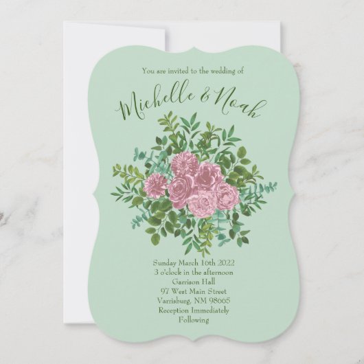 Roses Garden Spring Wedding Einladung (Vorderseite)