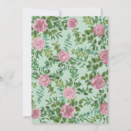 Roses Garden Spring Wedding Einladung (Rückseite)