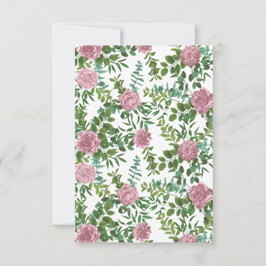 Roses Garden Spring Wedding Einladung (Rückseite)