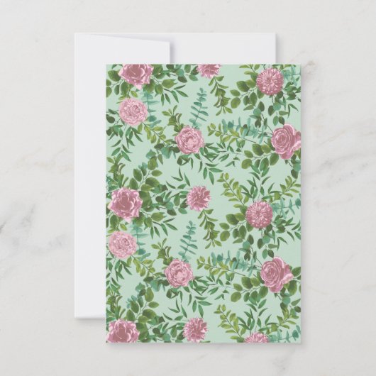 Roses Garden Spring Wedding Einladung (Rückseite)