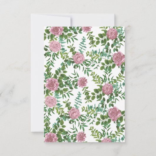 Roses Garden Spring Wedding Einladung (Rückseite)