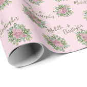 Roses Garden Spring Wedding Geschenkpapier (Rolleneckpunkt)