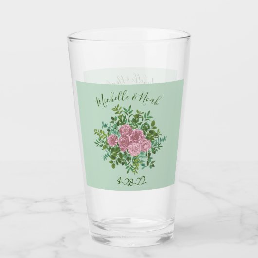 Roses Garden Spring Wedding Glas (Vorderseite)