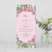 Roses Garden Spring Wedding Menükarte (Stehend Vorderseite)