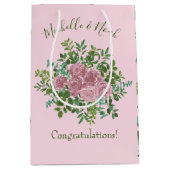 Roses Garden Spring Wedding Mittlere Geschenktüte (Vorderseite)