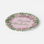 Roses Garden Spring Wedding Pappteller (Schrägansicht)