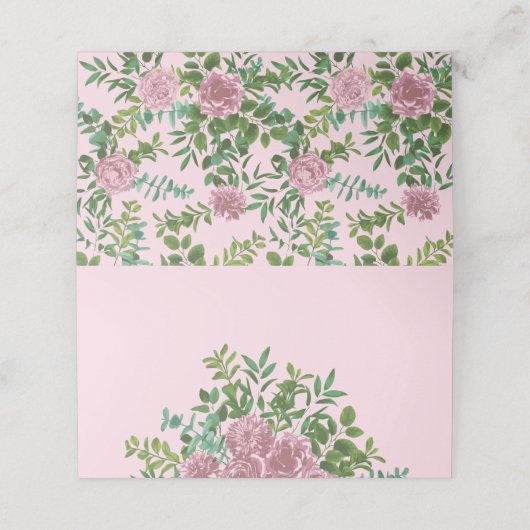 Roses Garden Spring Wedding Platzkarte (Außenseite Aufgefaltet)