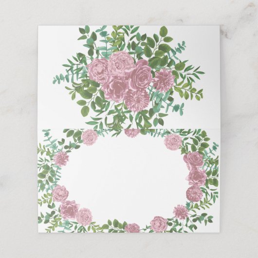 Roses Garden Spring Wedding Platzkarte (Außenseite Aufgefaltet)