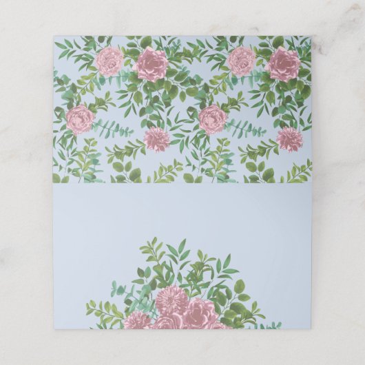 Roses Garden Spring Wedding Platzkarte (Außenseite Aufgefaltet)