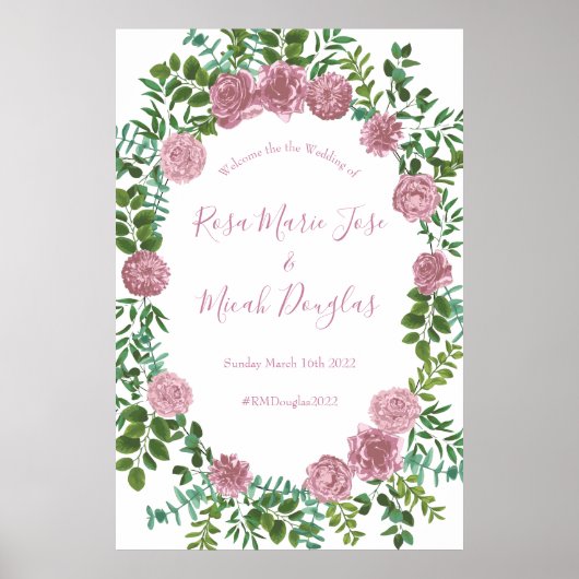 Roses Garden Spring Wedding Poster (Vorne)