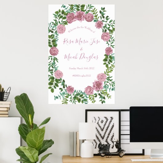 Roses Garden Spring Wedding Poster (Heimbüro)
