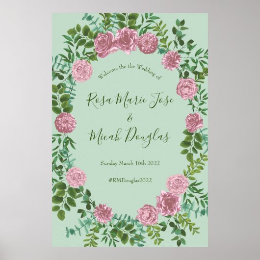 Roses Garden Spring Wedding Poster (Vorne)
