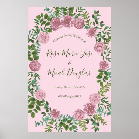 Roses Garden Spring Wedding Poster (Vorne)