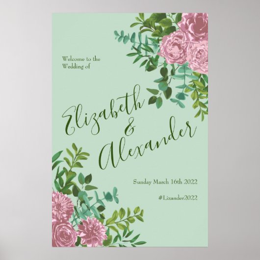 Roses Garden Spring Wedding Poster (Vorne)