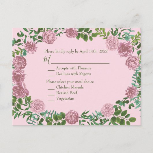 Roses Garden Spring Wedding Postkarte (Vorderseite)