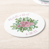 Roses Garden Spring Wedding Runder Pappuntersetzer (Angewinkelt)