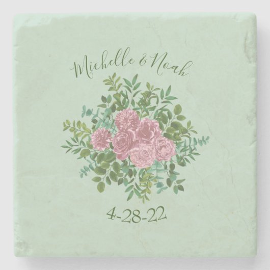 Roses Garden Spring Wedding Steinuntersetzer (Vorderseite)