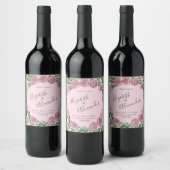 Roses Garden Spring Wedding Weinetikett (Flaschen)