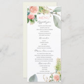 Roses-Girl-Taufmenü Menükarte (Vorne/Hinten)