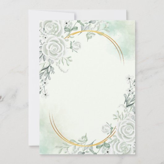 Roses Glitter Butterfly String Lights Green Einladung (Rückseite)