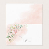 Roses Gold Blätter Grüne Hochzeitsszene Platzkarte (Außenseite Aufgefaltet)