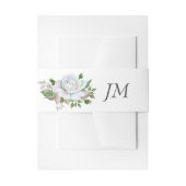 Roses Greenerage Foliage Monogram Wedding Einladungsbanderole (Vorderseite Beispiel)