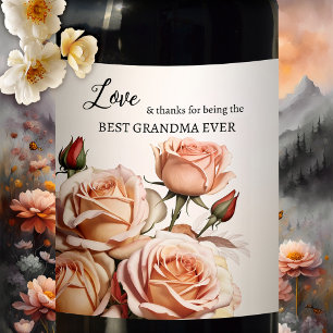 Roses Großmutter Weinetikett