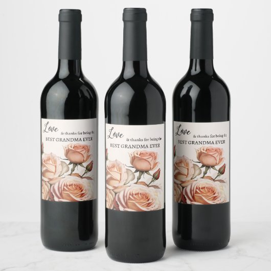 Roses Großmutter Weinetikett (Flaschen)