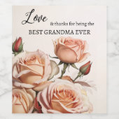 Roses Großmutter Weinetikett (Einzelnes Label)