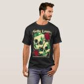 Roses Gruft Goth Cult Love Skull T-Shirt (Vorne ganz)