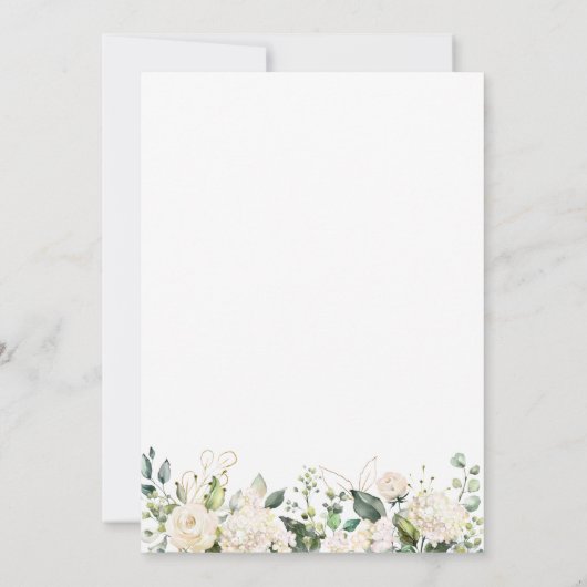 Roses Grünfoliage Hochzeitseinladung Einladung (Rückseite)