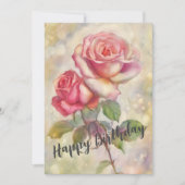 Roses Happy Birthday Feiertagskarte (Vorderseite)