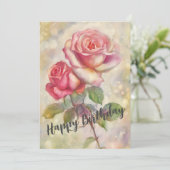 Roses Happy Birthday Feiertagskarte (Stehend Vorderseite)