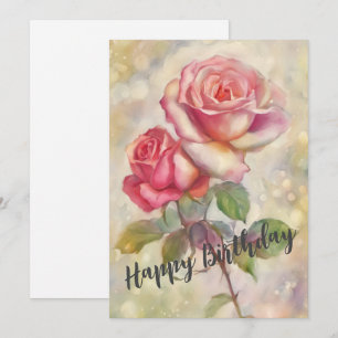 Roses Happy Birthday Feiertagskarte