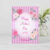 Roses Happy Mother Day Karte (Stehend Vorderseite)