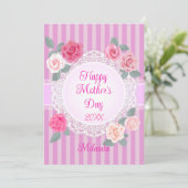 Roses Happy Mother Day Karte (Stehend Vorderseite)