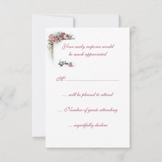 Roses Hochzeit RSVP (Rückseite)