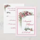 Roses Hochzeit RSVP Karte (Vorne/Hinten)