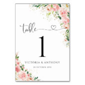 Roses Hochzeitsrosen, Rosa Blush, Tischnummern (Rückseite)