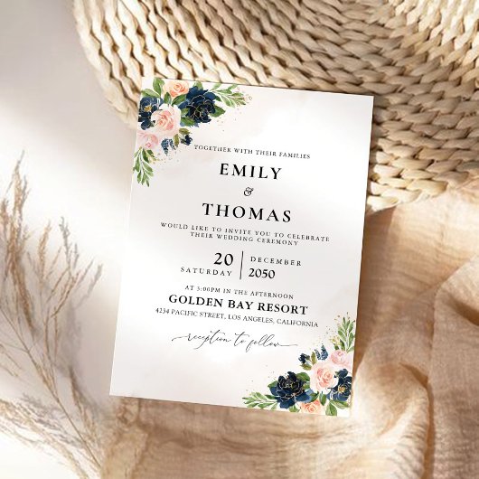 Roses Hochzeitszeremonie Einladung