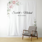 Roses Hochzeitszeremonie im Rosa Rosa Hintergrund Wandteppich (Beispiel)