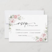 Roses Hochzeitszeremonie RSVP Card Rosa Blush (Vorderseite)