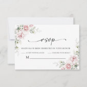 Roses Hochzeitszeremonie RSVP Card Rosa Blush (Vorderseite)