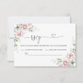 Roses Hochzeitszeremonie RSVP Card Rosa Blush Karte (Vorderseite)