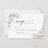Roses Hochzeitszeremonie RSVP Card Rosa Blush Karte (Vorderseite)
