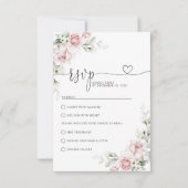 Roses Hochzeitszeremonie RSVP Card Rosa Blush Karte (Vorderseite)