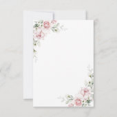 Roses Hochzeitszeremonie RSVP Card Rosa Blush Karte (Rückseite)