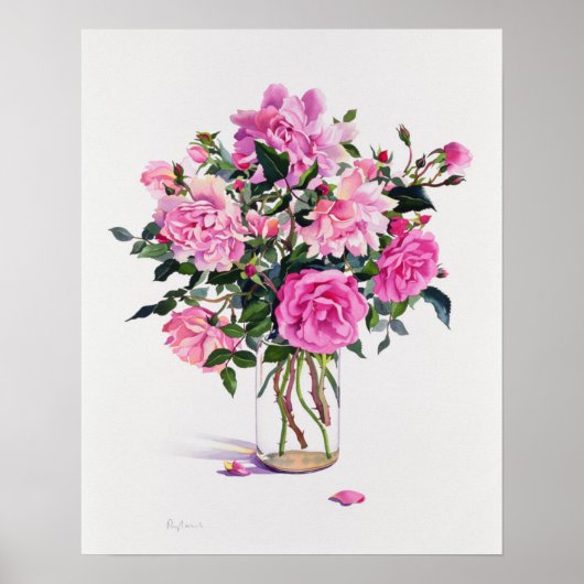 Roses in a Glass Jar Poster (Vorne)