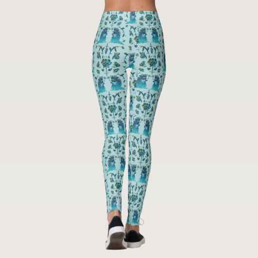 Roses In a Rough Patch Aqua Leggings (Rückseite)
