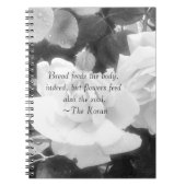 Roses in black and white-with Koran quote Notizblock (Vorderseite)